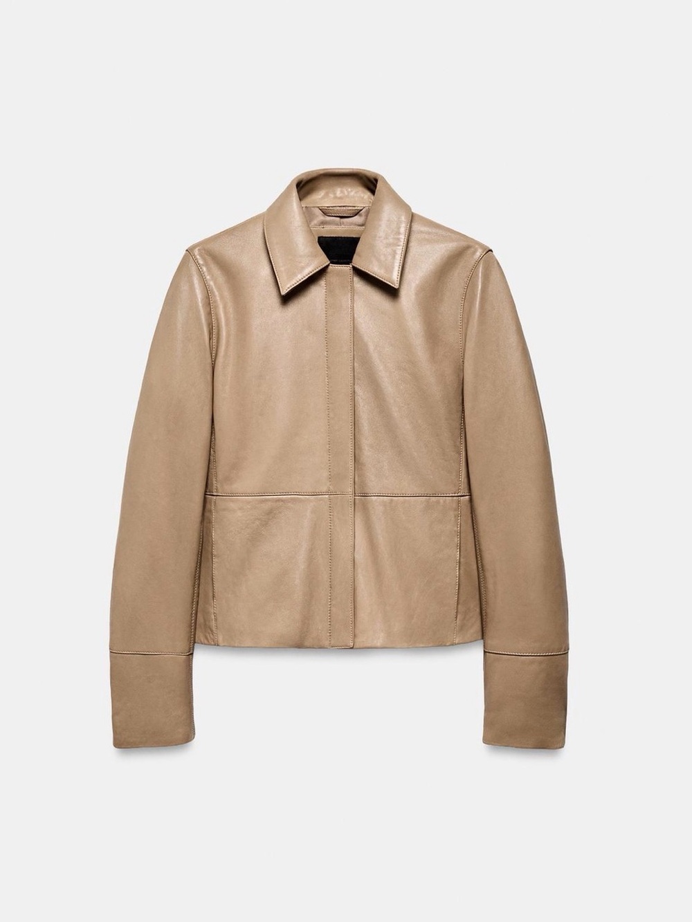 Zara Beige Leather Jacket